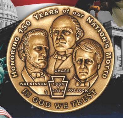 commemorative coin 150th anniversary "in god we trust"